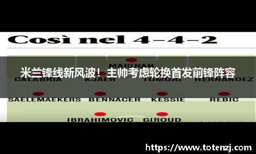 米兰锋线新风波！主帅考虑轮换首发前锋阵容