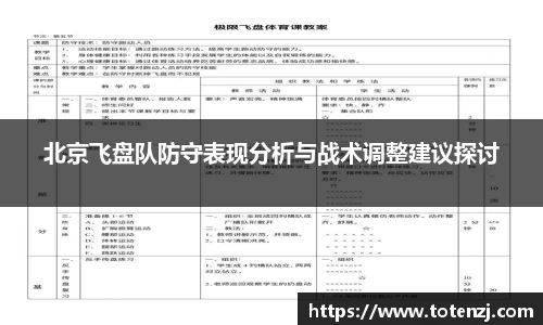 北京飞盘队防守表现分析与战术调整建议探讨