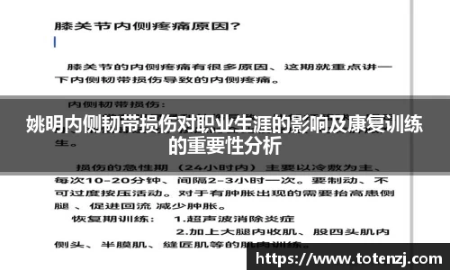 姚明内侧韧带损伤对职业生涯的影响及康复训练的重要性分析