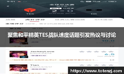 聚焦和平精英TES战队速度话题引发热议与讨论